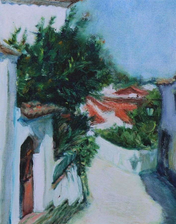 "ALENQUER,CALÇADA DE SAO FRANCISCO". FRAGMENT (acrylic on canvas, 50х70 cm). €800.