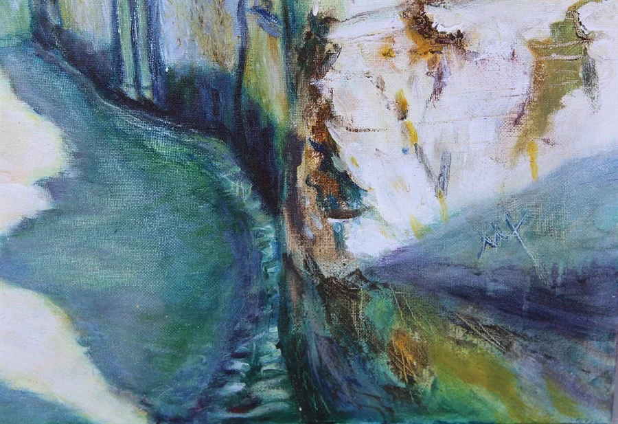 "ALENQUER,CALÇADA DE SAO FRANCISCO". FRAGMENT (acrylic on canvas, 50х70 cm). €800.