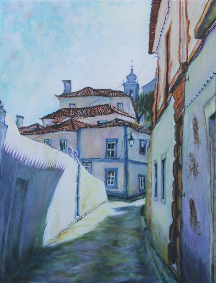 "ALENQUER, R. DO AMORIM LIMA, OR THE WINGED TOWN". FRAGMENT. (acrylic on canvas, 60х80 cm). €850.