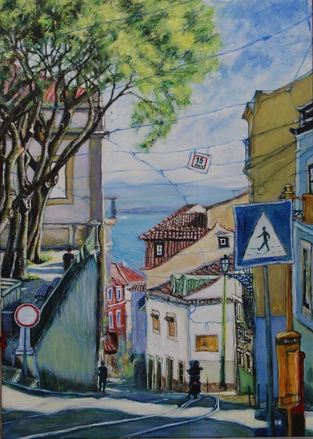 "LISBON. RUA VOZ DO OPERARIO". (Acrylic on canvas 50x70 cm) €750.