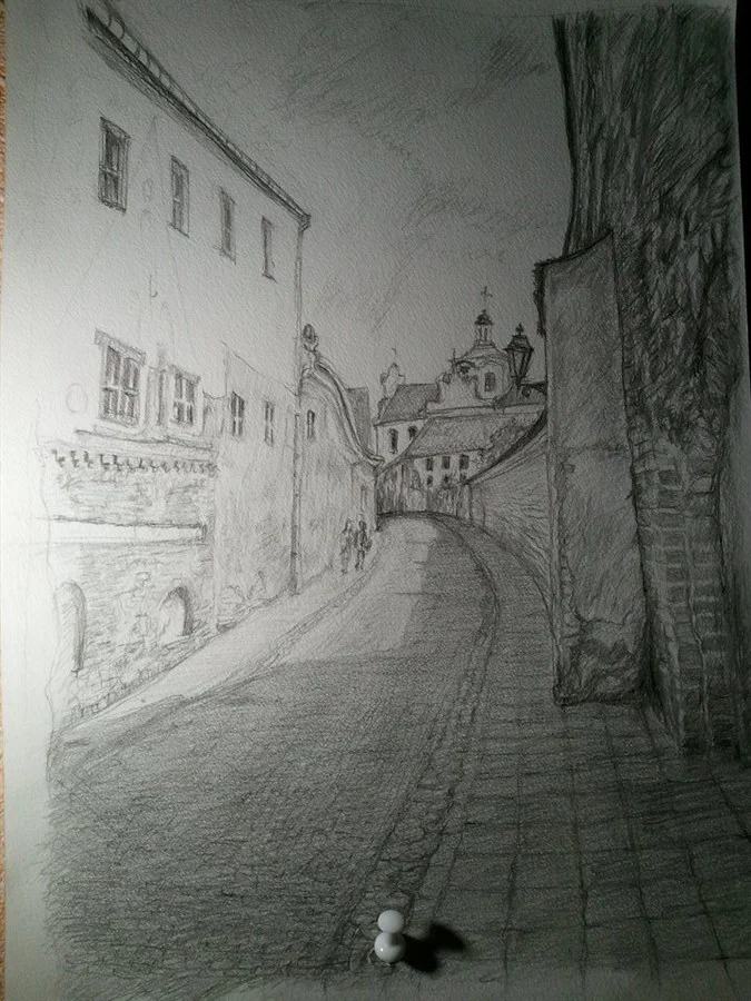 «VILNIUS, ST. IGNOTO STREET» (pencil, paper, 29,5х21 cm).
