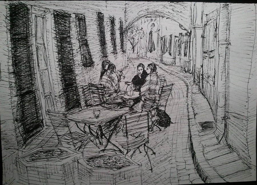 «VILNIUS, ANTOKOLSKIO STREET» (ink, paper, 29,5х21 cm).