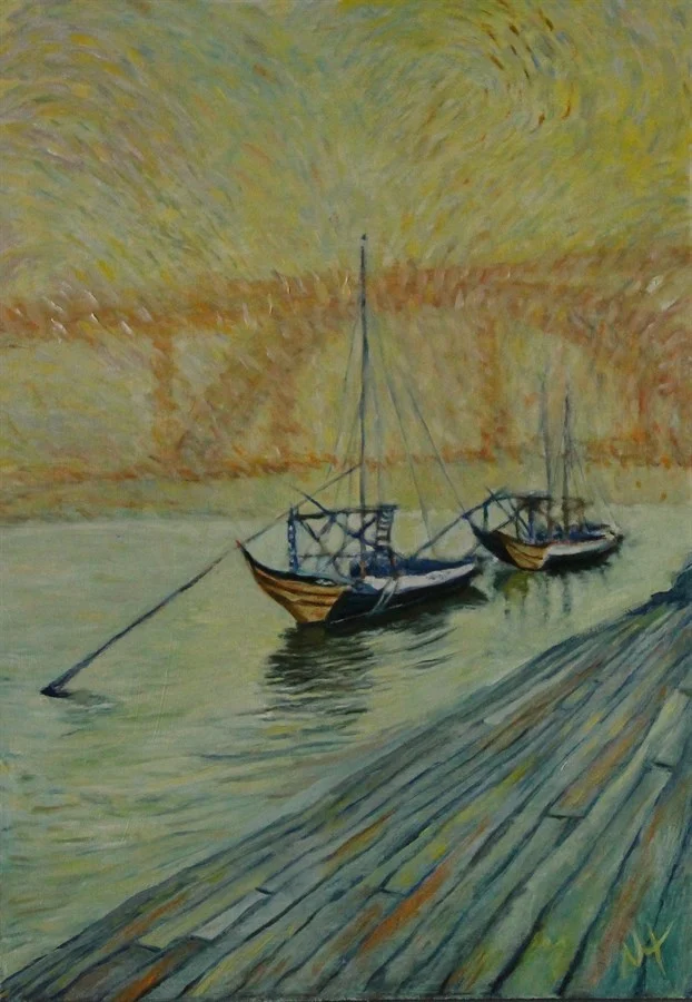 «PORTO. PREMONITION OF THE OCEAN» (oil on hardboard, 61x43 cm). Price of original painting - €1580.
